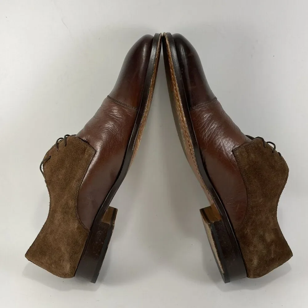 Magnanni Leather Cap Toe Dress Shoes Mens Size 10 M Brown Lace Up Oxford